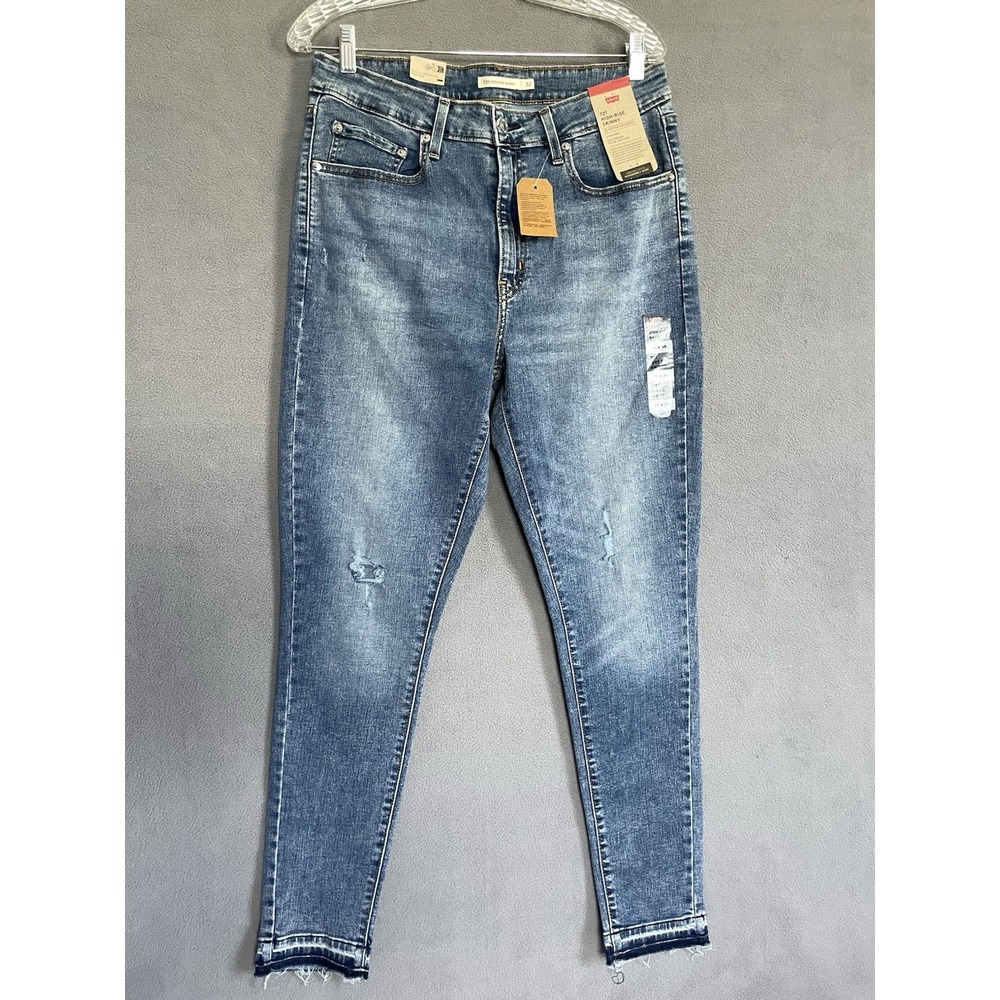 levis 721 high rise skinny 32x30 Stellar Stretch Raw Hem Jeans New With Tags